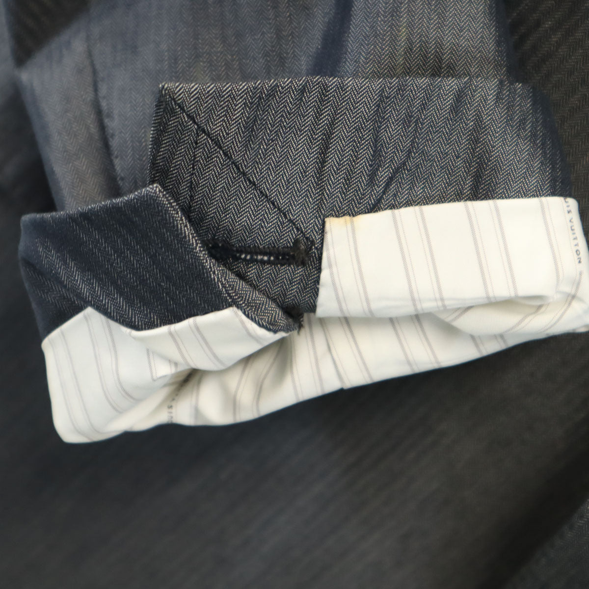 LOUIS VUITTON Herringbone Denim Blazer Gray Size 46