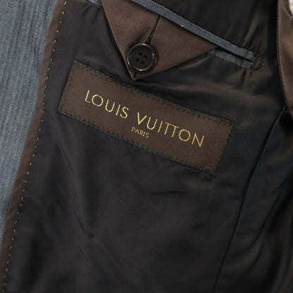 LOUIS VUITTON Herringbone Denim Blazer Gray Size 46