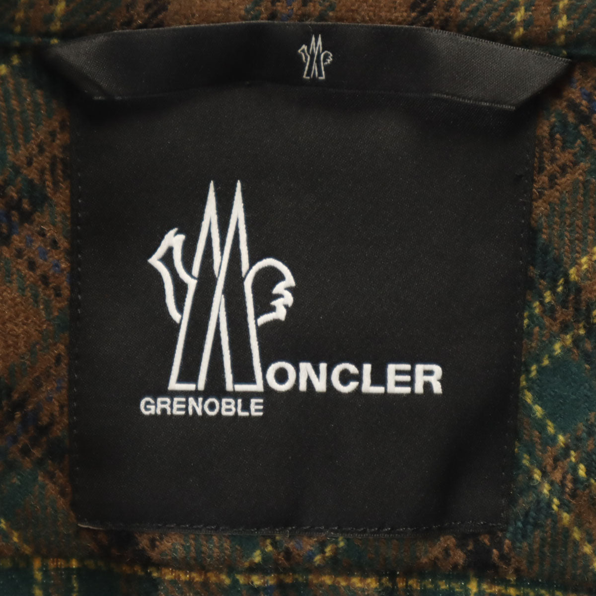 MONCLER Long Sleeve Half-Zip Flannel Shirt Brown Size L
