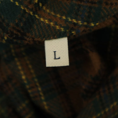 MONCLER Long Sleeve Half-Zip Flannel Shirt Brown Size L