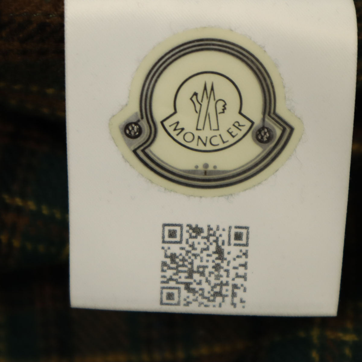 MONCLER Long Sleeve Half-Zip Flannel Shirt Brown Size L
