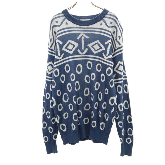 YVES SAINT LAURENT 90s All-Over Pattern Sweater Navy Size L
