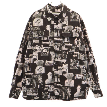 MAISON KITSUNE Photo Print Long Sleeve Shirt Black Size M