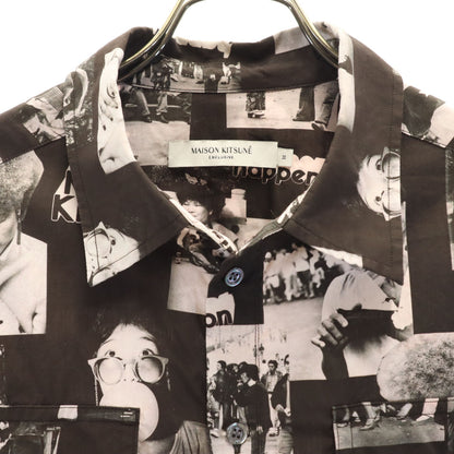 MAISON KITSUNE Photo Print Long Sleeve Shirt Black Size M