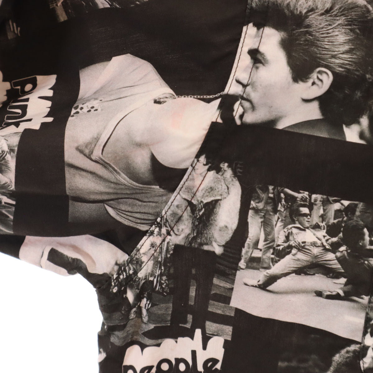 MAISON KITSUNE Photo Print Long Sleeve Shirt Black Size M