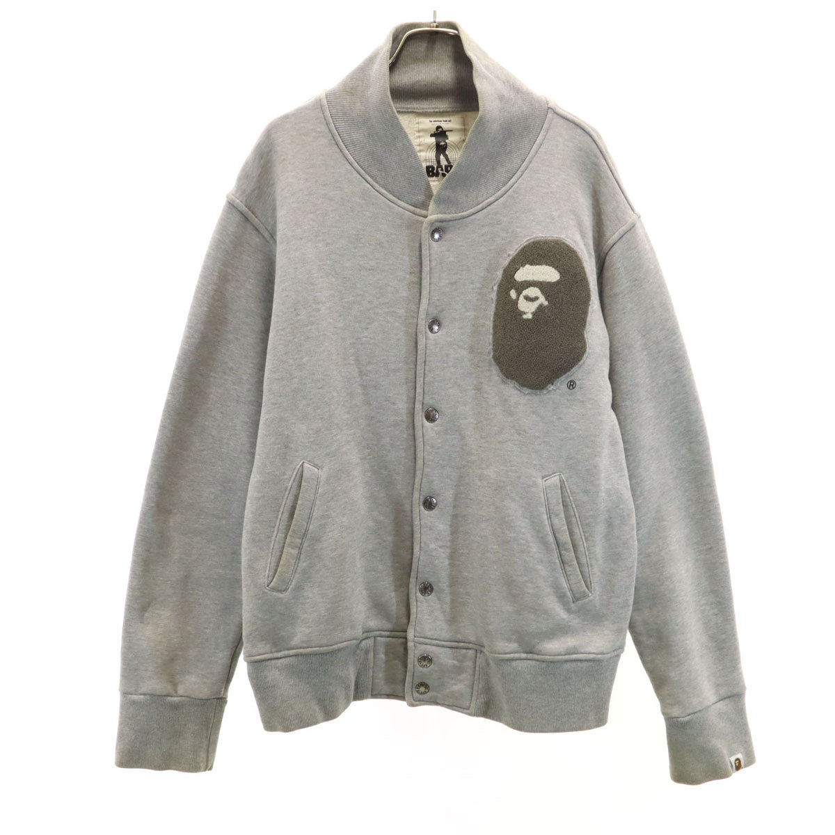 Bape A BATHING APE Japan Varsity Sweatshirt Gray Size M