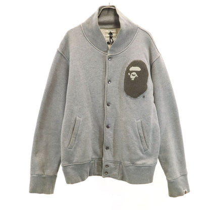 Bape A BATHING APE Japan Varsity Sweatshirt Gray Size M