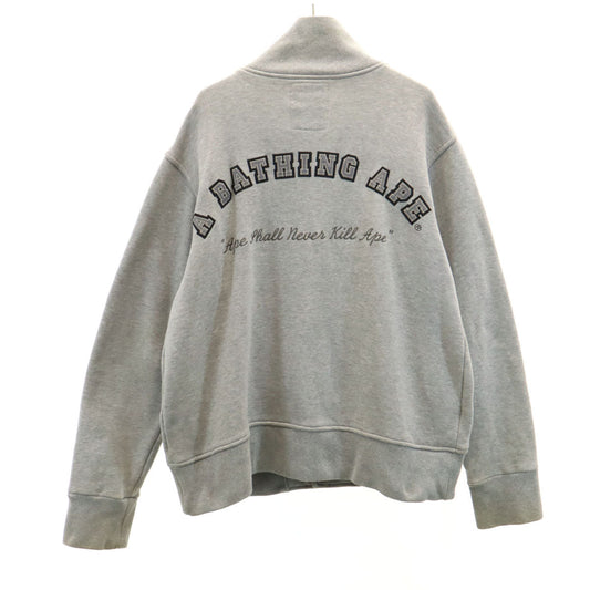 Bape A BATHING APE Japan Varsity Sweatshirt Gray Size M