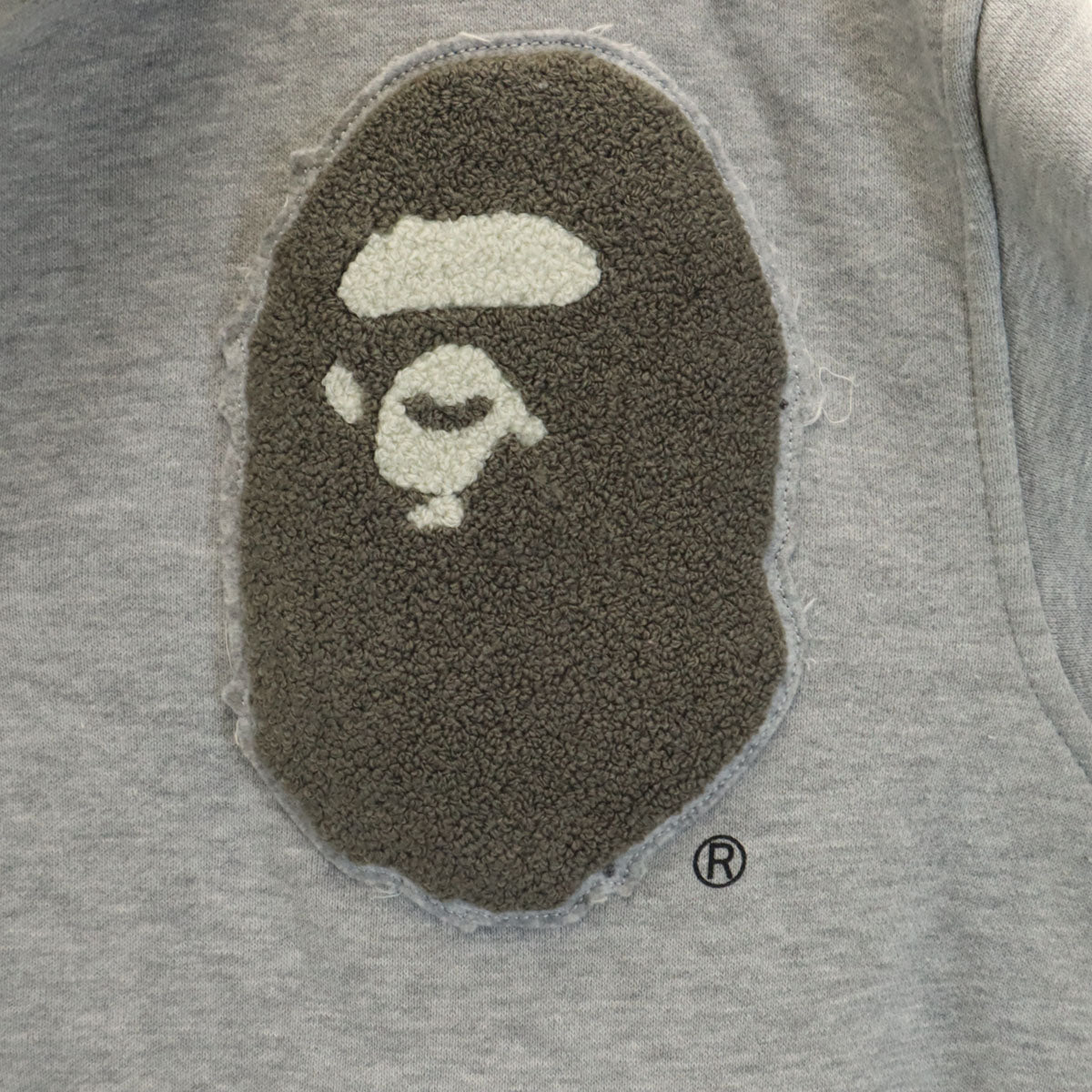 Bape A BATHING APE Japan Varsity Sweatshirt Gray Size M