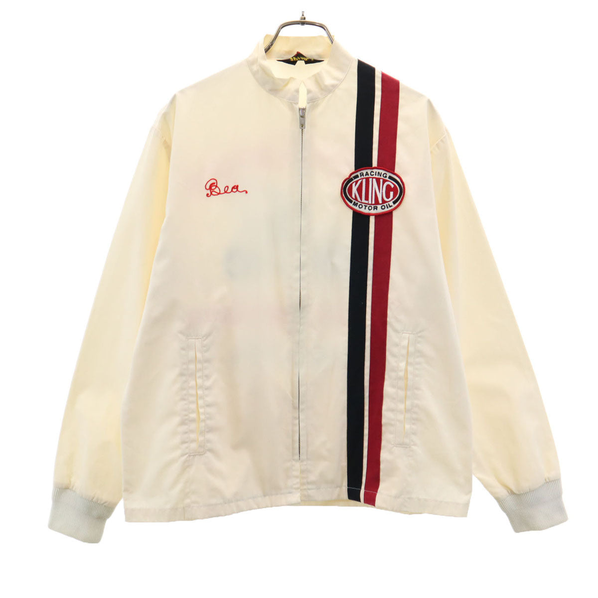 WAREHOUSE Back Embroidery Racing Jacket Ivory Size M
