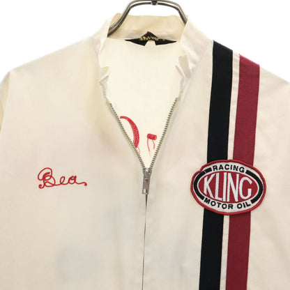 WAREHOUSE Back Embroidery Racing Jacket Ivory Size M