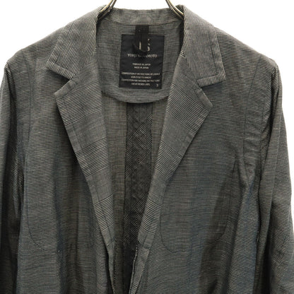 Y's Japan Linen Blend All-Over Pattern Jacket Gray Size 3