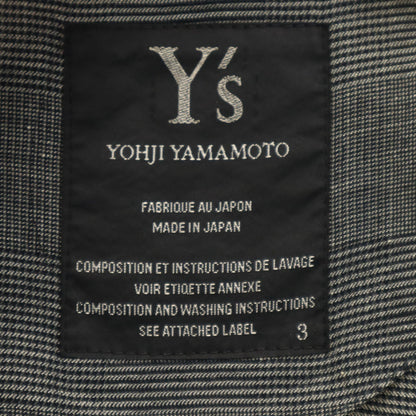 Y's Japan Linen Blend All-Over Pattern Jacket Gray Size 3