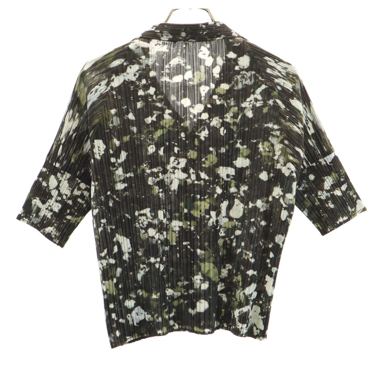 PLEATS PLEASE 90s Patterned Short Shirt Green Size JP 3