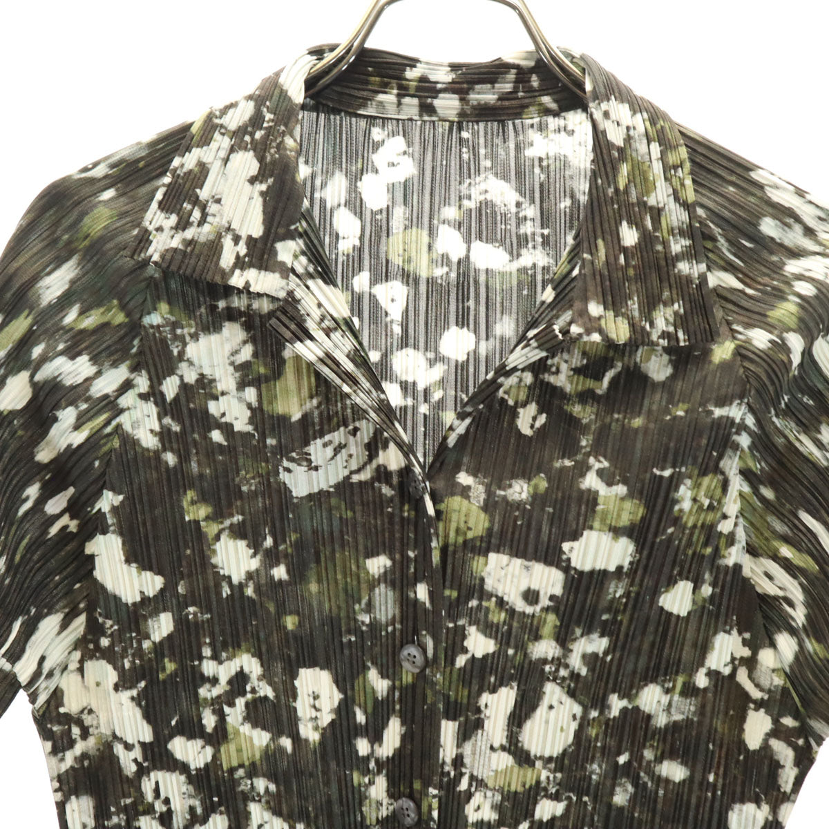 PLEATS PLEASE 90s Patterned Short Shirt Green Size JP 3