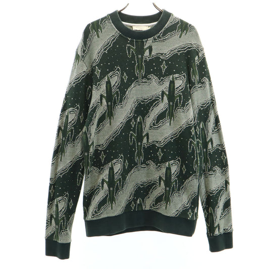 MAISON KITSUNE All-Over Pattern Sweatshirt Green Size S