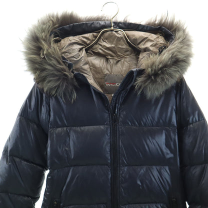 DUVETICA Hooded Fur Down Coat Navy Size 42