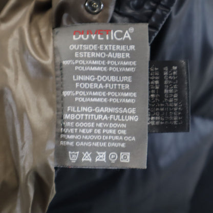 DUVETICA Hooded Fur Down Coat Navy Size 42
