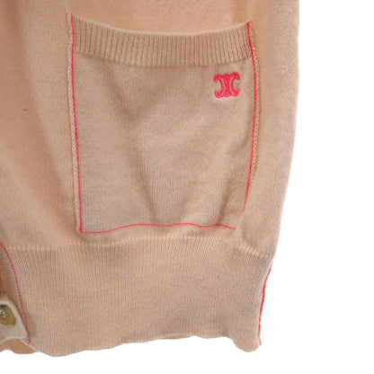 CELINE Pink Long Sleeve Knit Cardigan