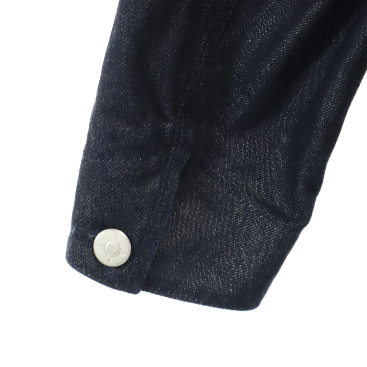 KIJI No Collar Indigo Denim Jacket Blue Size S