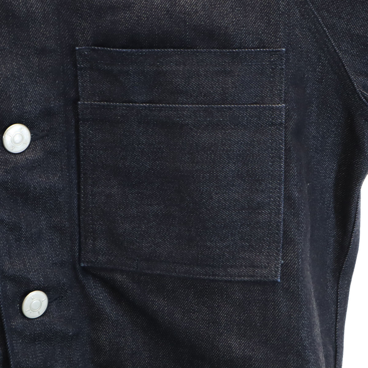KIJI No Collar Indigo Denim Jacket Blue Size S