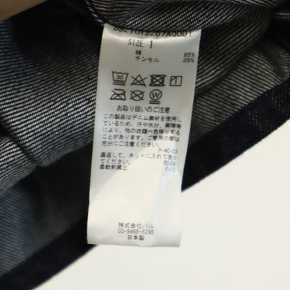 KIJI No Collar Indigo Denim Jacket Blue Size S