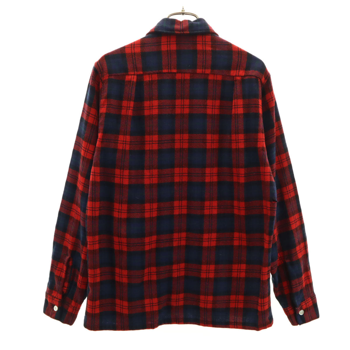 Vintage 50s 60s Plaid Flannel Shirt Red Size S