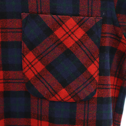 Vintage 50s 60s Plaid Flannel Shirt Red Size S
