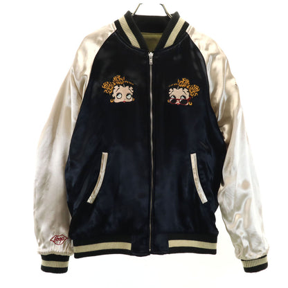 LOW BLOW KNUCKLE Betty Boop Reversible Bomber Khaki Size M
