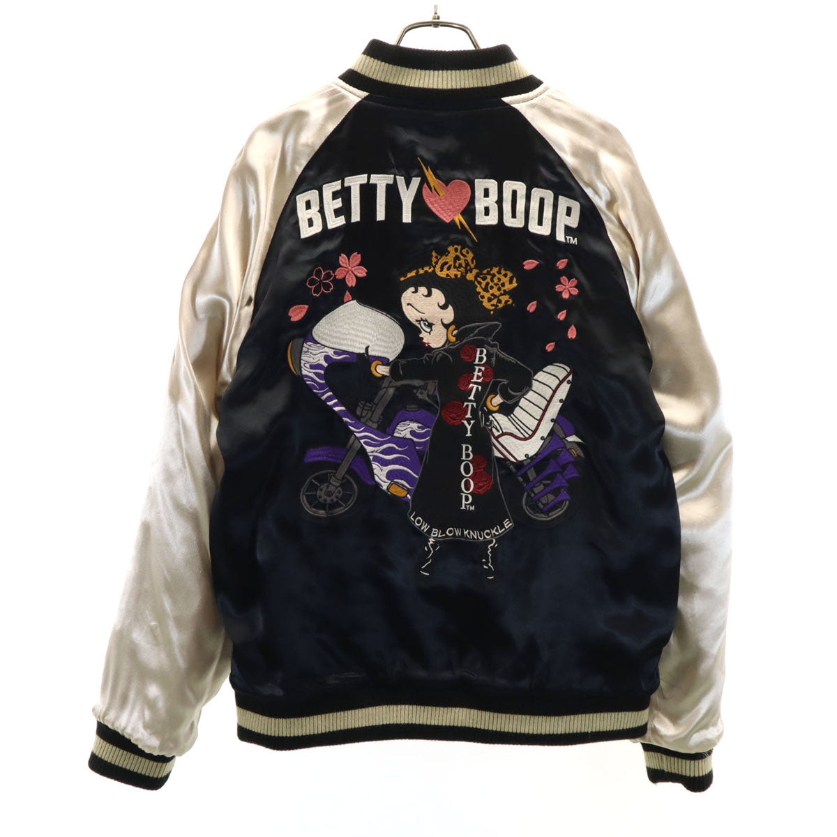 LOW BLOW KNUCKLE Betty Boop Reversible Bomber Khaki Size M