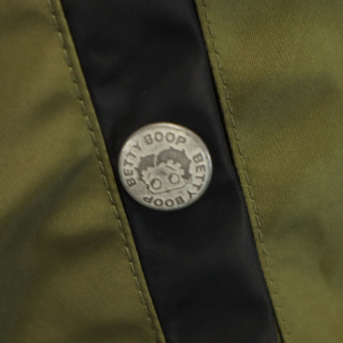 LOW BLOW KNUCKLE Betty Boop Reversible Bomber Khaki Size M