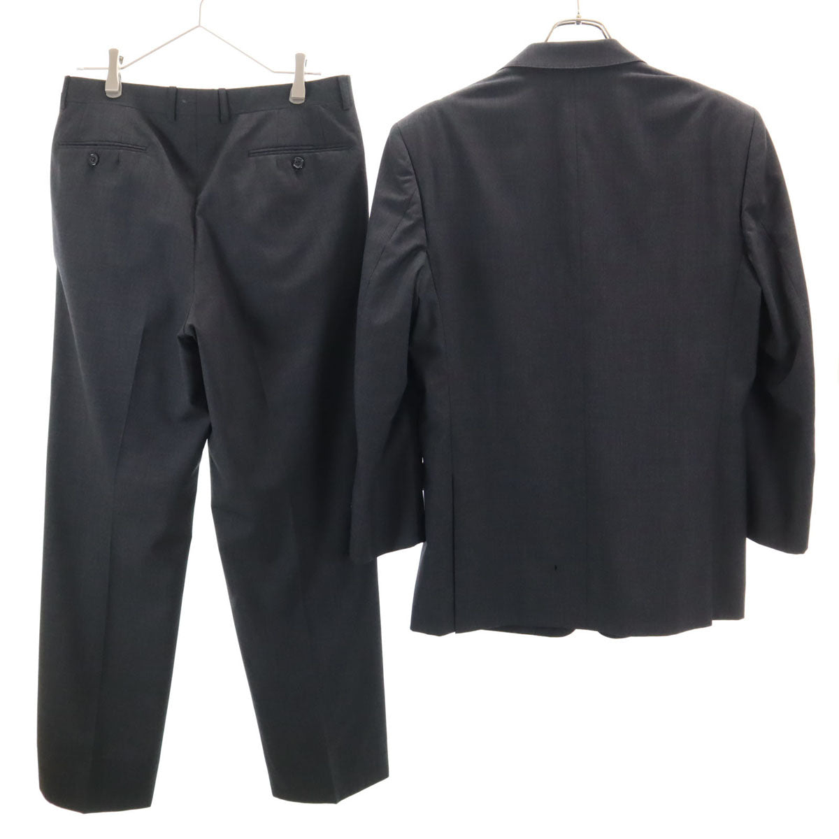 LANVIN 80s 90s Vintage Charcoal Grey Pants Suit Set Size 48