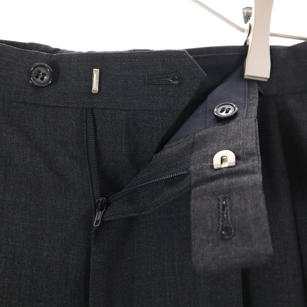 LANVIN 80s 90s Vintage Charcoal Grey Pants Suit Set Size 48