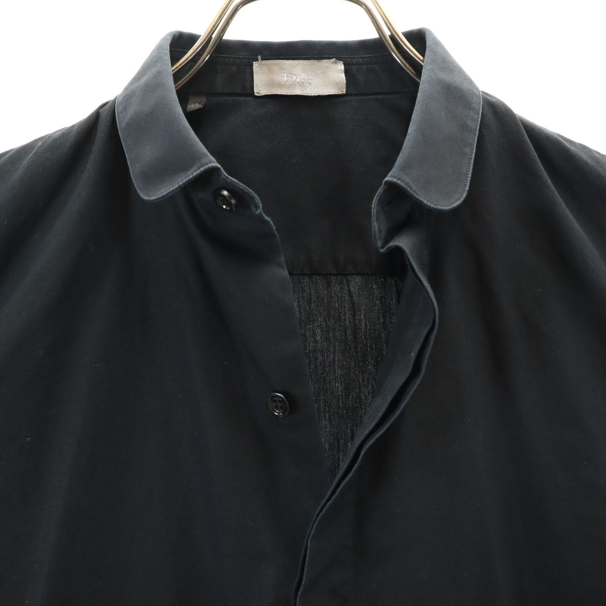 Dior Long Sleeve Fly Front Shirt Black Size 36
