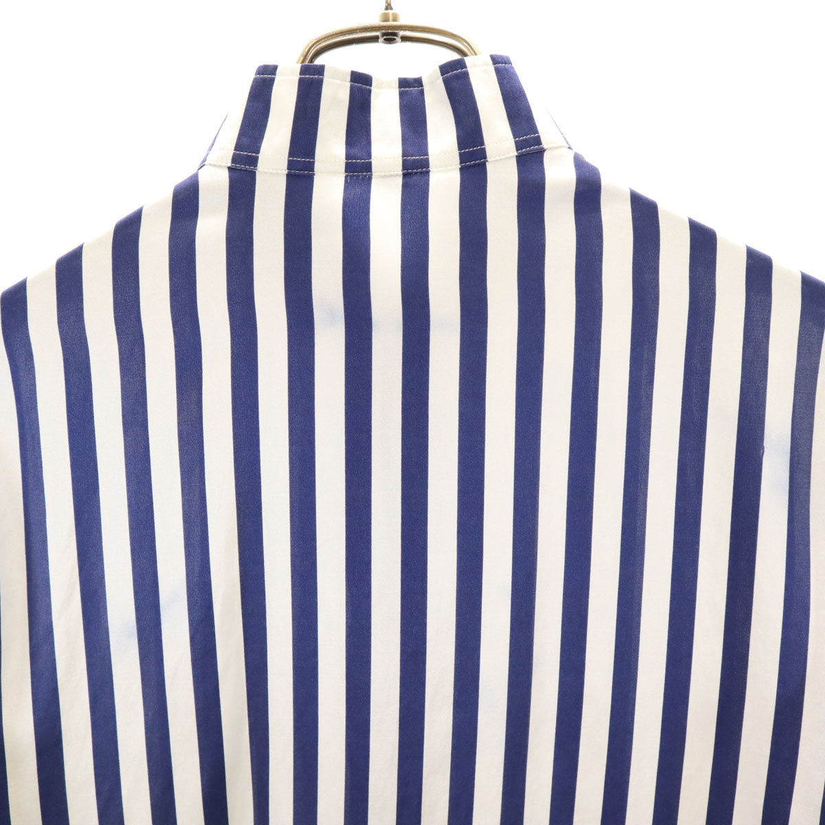 BURBERRY Italian Silk Blend Striped Long Shirt White Size 38