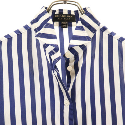 BURBERRY Italian Silk Blend Striped Long Shirt White Size 38