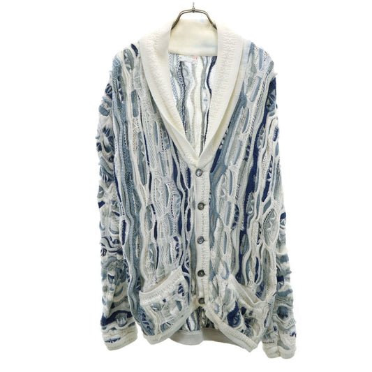 COOGI 90s Australian 3D Knit Shawl Cardigan White Size SS