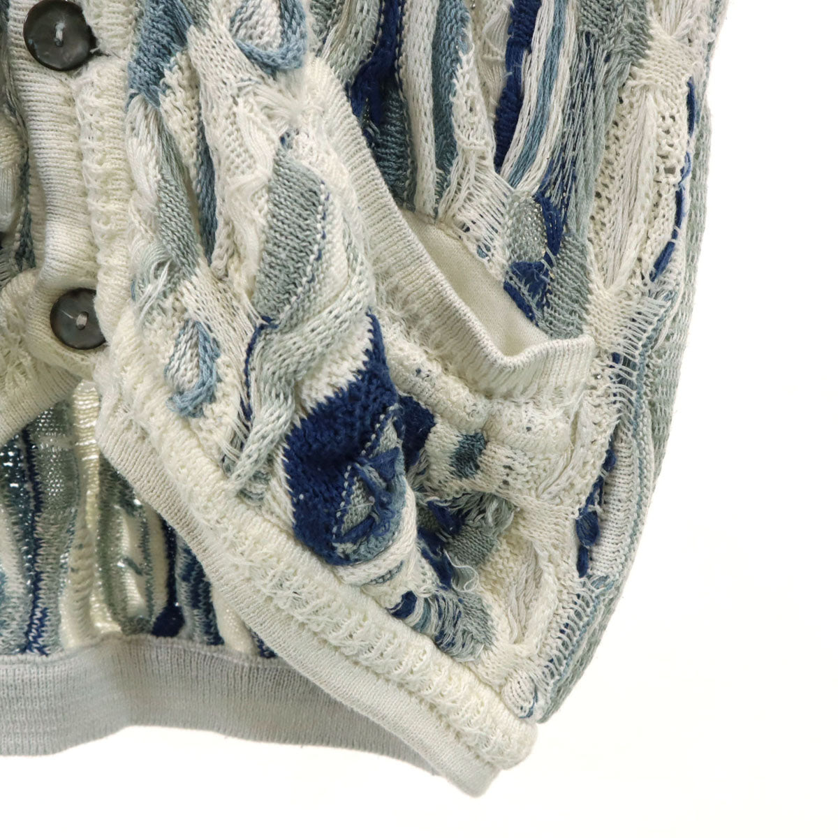 COOGI 90s Australian 3D Knit Shawl Cardigan White Size SS