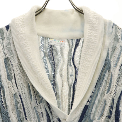 COOGI 90s Australian 3D Knit Shawl Cardigan White Size SS