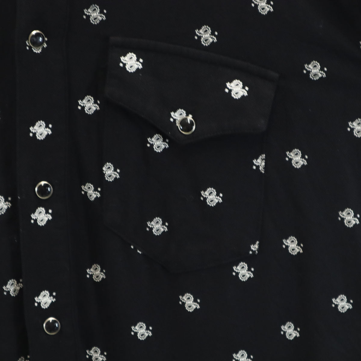 AMIRI USA-Made Patterned Long Sleeve Shirt Black Size L