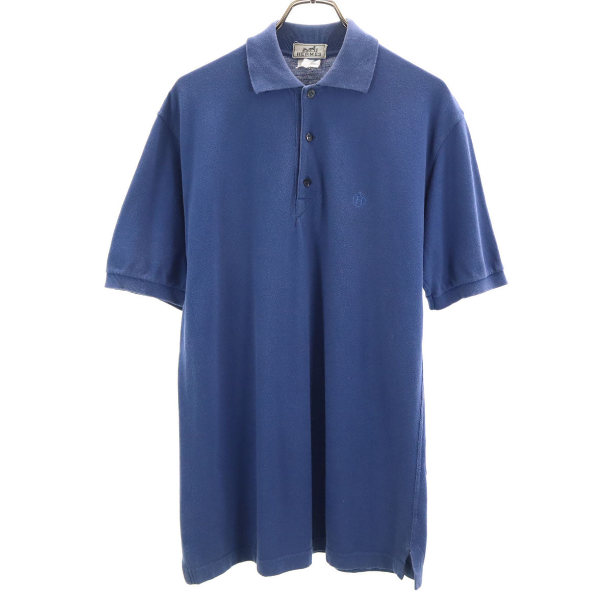HERMES Made in Italy Short Sleeve Polo Blue Size S