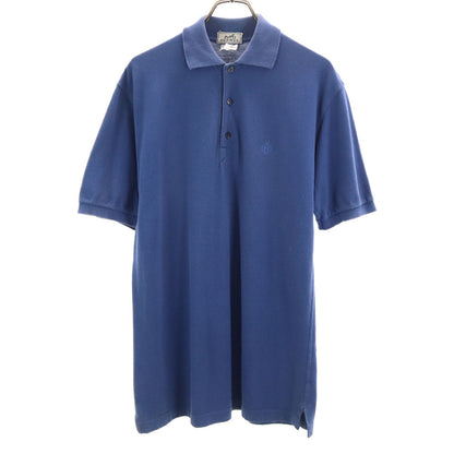 HERMES Made in Italy Short Sleeve Polo Blue Size S