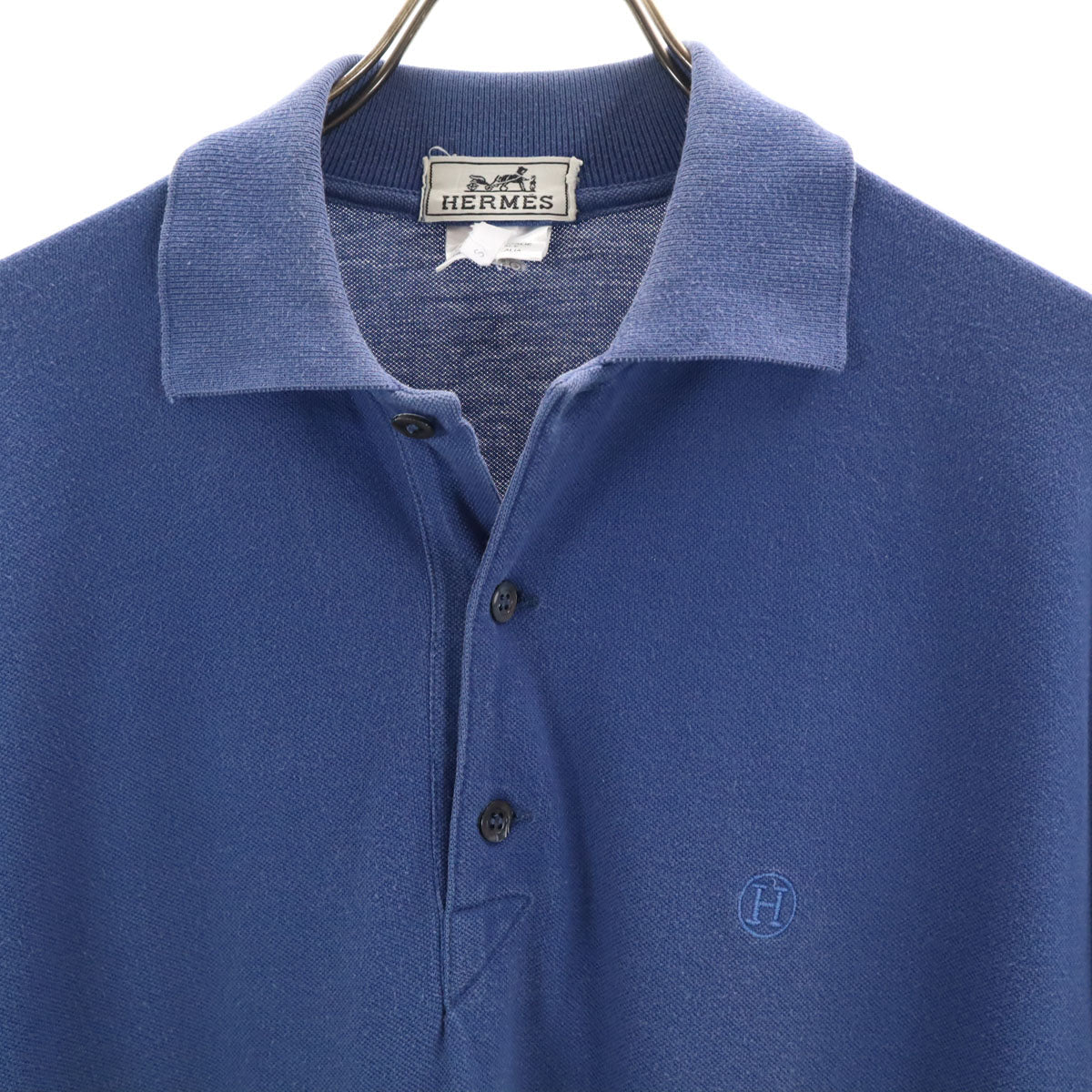 HERMES Made in Italy Short Sleeve Polo Blue Size S