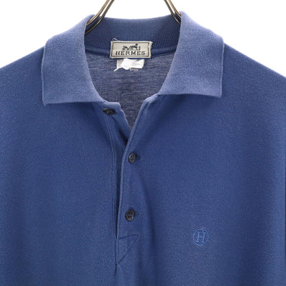 HERMES Made in Italy Short Sleeve Polo Blue Size S