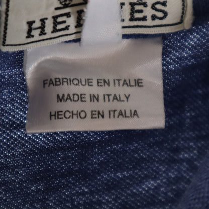 HERMES Made in Italy Short Sleeve Polo Blue Size S