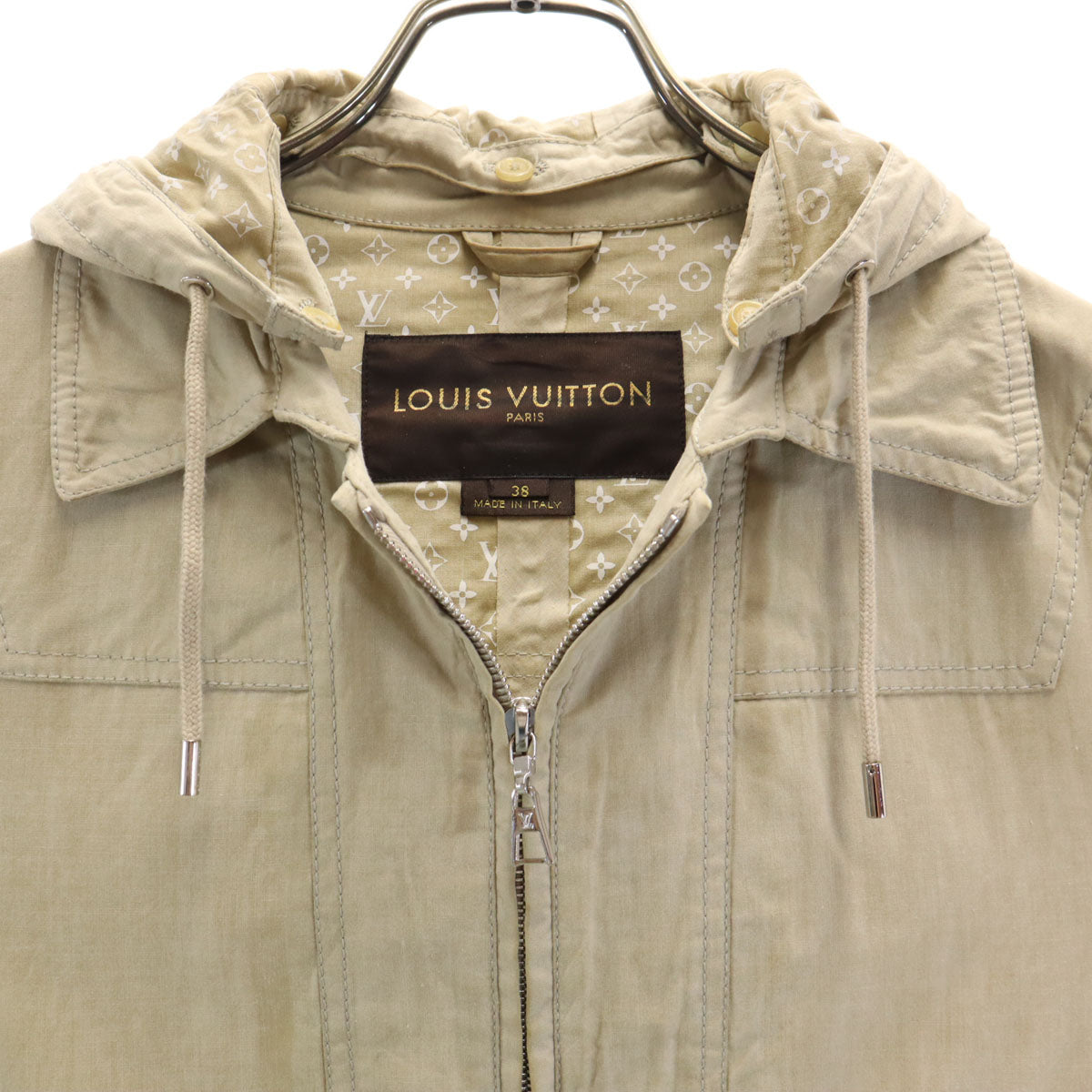 LOUIS VUITTON Italy Hooded Jacket Beige Size 38