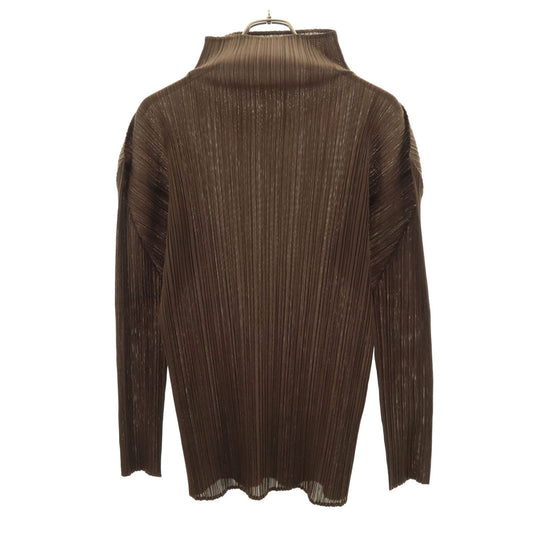 PLEATS PLEASE 90s Long Sleeve Pleated Brown Size 4