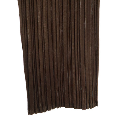 PLEATS PLEASE 90s Long Sleeve Pleated Brown Size 4