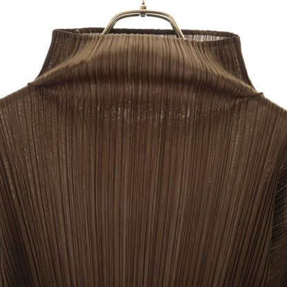 PLEATS PLEASE 90s Long Sleeve Pleated Brown Size 4