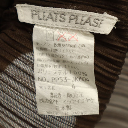 PLEATS PLEASE 90s Long Sleeve Pleated Brown Size 4